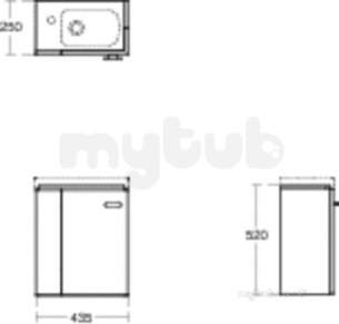 Ideal Standard Concept Furniture -  Ideal Standard Concept Space Guest 450 Left Hand Aoak Unit E0400so