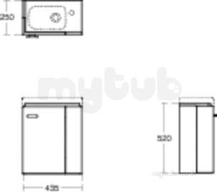 Ideal Standard Concept Furniture -  Ideal Standard Concept Space Guest 450 Right Hand Dwalnt Unit E0401sx