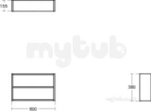Ideal Standard Concept Furniture -  Ideal Standard Concept Space Shelf 600 Aoak Fill Unit E0405so