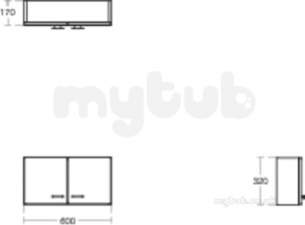 Ideal Standard Concept Furniture -  Ideal Standard Concept Space Top Box 600 Aoak Unit 2dr E0407so