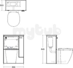 Ideal Standard Concept Furniture -  Ideal Standard Concept Space Wc Unit 600 Right Hand Dwalnt Ftd E0431sx