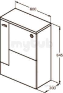 Ideal Standard Concept Furniture -  Ideal Standard Concept Space Wc Unit 600 Left Hand Gls Wht Ftd E0432wg