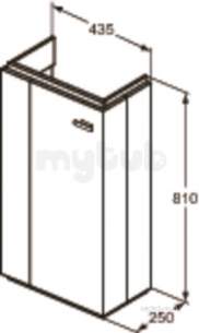Ideal Standard Concept Furniture -  Ideal Standard Concept Space Guest 450 Left Hand Elm Unit Fls E0433ks