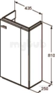 Ideal Standard Concept Furniture -  Ideal Standard Concept Space Guest 450 Right Hand Elm Unit Fls E0434ks