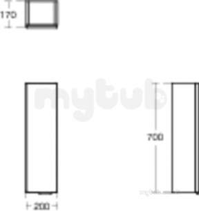 Ideal Standard Concept Furniture -  Ideal Standard Concept Space Wall 200 Gls Gry Unit E0435kr