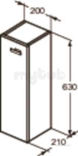 Ideal Standard Concept Furniture -  Ideal Standard Concept Space Side 200 Gls Wht Unit 210d E0436wg