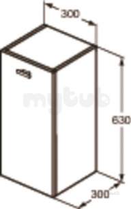 Ideal Standard Concept Furniture -  Ideal Standard Concept Space Side 300 Aoak Lndry Unit E0438so
