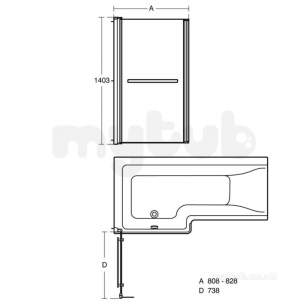 Ideal Standard Concept Acrylics -  Ideal Standard Concept Space Bath Screen Brt/sil Clear E0508eo