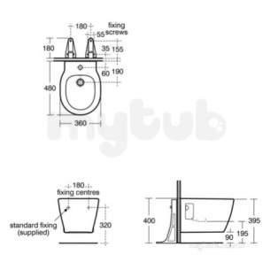 Ideal Standard Concept -  Ideal Standard Concept Space E1210 Wall Hung Bidet Wht E121001