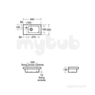 Ideal Standard Concept -  Ideal Standard Concept Space E1335 450mm H/r Basin Left Hand Wht E133501