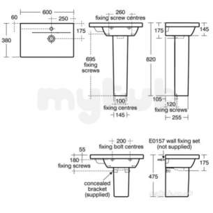 Ideal Standard Concept -  Ideal Standard Concept Space E1338 600mm Basin Left Hand White E133801