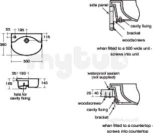 Ideal Standard Concept -  Ideal Standard Concept Space E1344 500mm Semi Countertop Arc Wht E134401