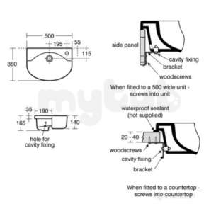 Ideal Standard Concept -  Ideal Standard Concept Space 500 Semi Countertop 1rth Basin Arc Wh