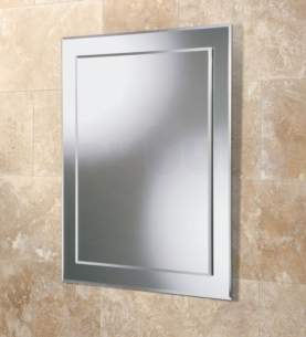 Hib Lighting Cabinets and Mirrors -  Hib 63504000 Mirrored Emma Rectangular Wc Mirror With Mirror On Mirror Design