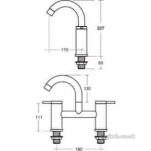 Ideal Standard Sottini Brassware -  Ideal Standard Alchemy E1954 X-hd Bridge Bath Filler Cp E1954aa