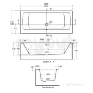 Ideal Standard Tempo Bathing -  Ideal Standard Tempo E2566 Arc 1700x750 No Tap Holes D/e Bath Wh E256601