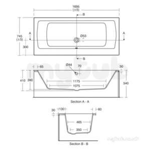 Ideal Standard Tempo Bathing -  Ideal Standard Tempo E2566 Arc 1700x750 No Tap Holes D/e Bath Wh