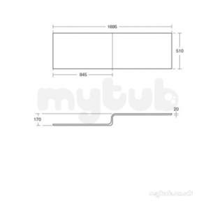 Ideal Standard Tempo Bathing -  Ideal Standard Tempo E2596 Cube Shower Bath Panel White E259601