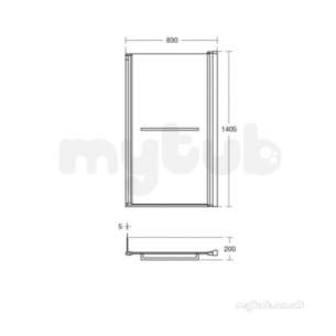 Ideal Standard Tempo Bathing -  Ideal Standard Tempo E2597 Cube Shower Bath Screen Wht E2597eo