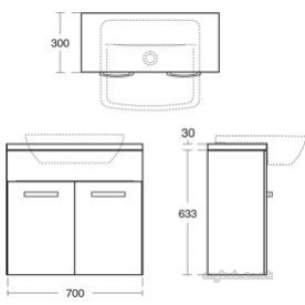 Ideal Standard Sottini Ware -  Ideal Standard Sottini Fn Semi Countertop 700 Gry/wht Basin Unit