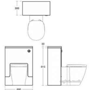 Ideal Standard Sottini Sundries -  Ideal Standard Sottini Fn Base 600 Gry/wht Wc Unit E2792ey