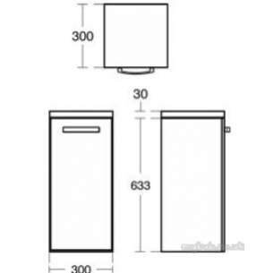 Ideal Standard Sottini Sundries -  Ideal Standard Sottini Fn Base 300 Gry/wht Storage Unt E2793ey