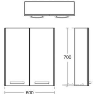 Ideal Standard Sottini Sundries -  Ideal Standard Sottini Fn W/h 600 Gry/wht Storage Unit