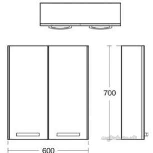Ideal Standard Sottini Sundries -  Ideal Standard Sottini Fn W/h 600 Gry/wht Storage Unit E2798ey