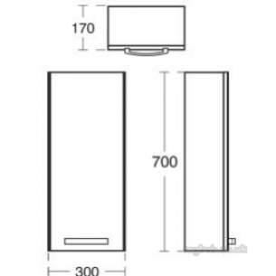 Ideal Standard Sottini Sundries -  Ideal Standard Sottini Fn W/h 300 Gry/wht Storage Unit E2801ey