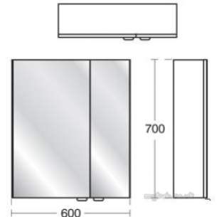 Ideal Standard Sottini Sundries -  Ideal Standard Sottini Fn Wall 600 Rossini Mirror Unit E2802es