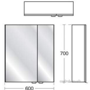 Ideal Standard Sottini Sundries -  Ideal Standard Sottini Fn Wall 600 Grey Mirror Unit