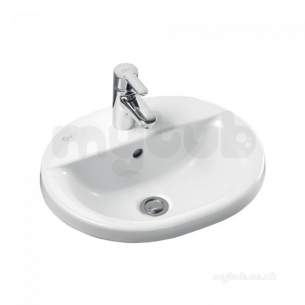 Ideal Standard Concept -  Ideal Standard Concept E5002 480mm One Tap Hole Oval Ctop Basin Wh E500201