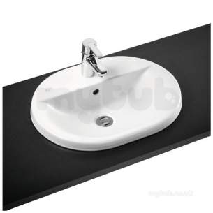 Ideal Standard Concept E5007 620mm Two Tap Holes Oval Ctop Basin Wh E500701