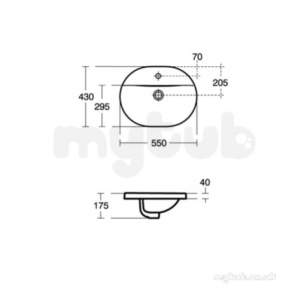 Ideal Standard Concept -  Ideal Standard Concept E5004 550mm One Tap Hole Oval Ctop Basin Wh E500401