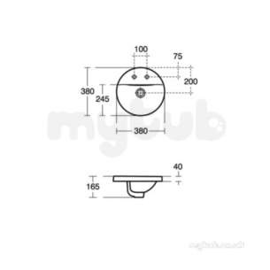 Ideal Standard Concept -  Ideal Standard Concept E5009 380mm Two Tap Holes Sphr Ctop Basin Wh E500901