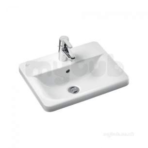 Ideal Standard Concept -  Ideal Standard Concept E5014 500mm Two Tap Holes Rect Ctop Basin Wh E501401