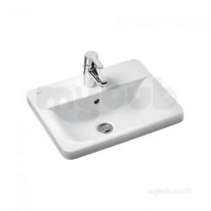 Ideal Standard Concept -  Ideal Standard Concept E5014 500mm Two Tap Holes Rect Ctop Basin Wh