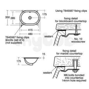 Ideal Standard Concept -  Ideal Standard Concept E5018 480mm No Tap Holes Oval U/c Basin Wht E501801