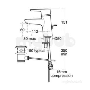 Ideal Standard Concept -  Ideal Standard Concept E5026 480mm No Tap Holes Sphr U/c Basin Wht E502601