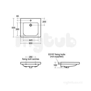 Ideal Standard Concept -  Ideal Standard Concept Freedom E5499 One Tap Hole 60cm Basin Wht E549901