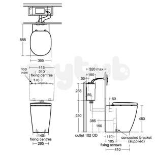 Ideal Standard Concept -  Ideal Standard Concept/freedom Back To Wall Raised Height Pan White E608801