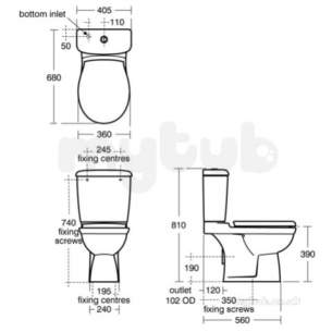 Ideal Standard Alto -  Ideal Standard Alto Plus E7589 C/c Pan Ho White E758901