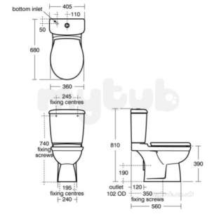 Ideal Standard Alto -  Ideal Standard Alto Plus E7589 C/c Pan Ho White