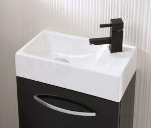 Hib Lighting Cabinets and Mirrors -  Hib 8810 White Cassino Splash Cloakroom Wash Basin One Tap Hole