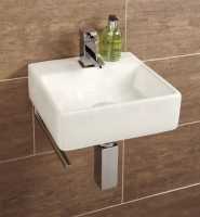 Hib Lighting Cabinets and Mirrors -  Hib 8910 Chrome/white Malo Sabai Cloakroom Squared Wash Basin With Towel Rail