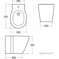 Ideal Standard Sottini Ware -  Ideal Standard Santorini F/s Bid 54x36 White 1cth