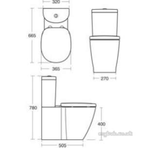 Ideal Standard Sottini Ware -  Ideal Standard Ellipse Cistern Bsio White 4/2.6l Dfcc E776001