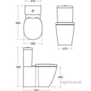 Ideal Standard Sottini Ware -  Ideal Standard E7761 Bow Cistern Bsio 4/2.6l Dfcc White E776101