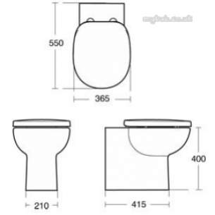 Ideal Standard Sottini Ware -  Ideal Standard New Oracle Btw Bwl Ho White E807401