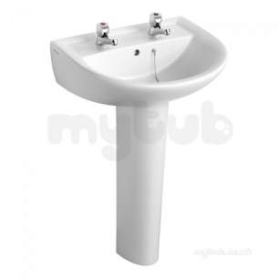 Sandringham 21 Sanitaryware -  Armitage Shanks Sandringham 21 E8946 500mm Two Tap Holes Basin White